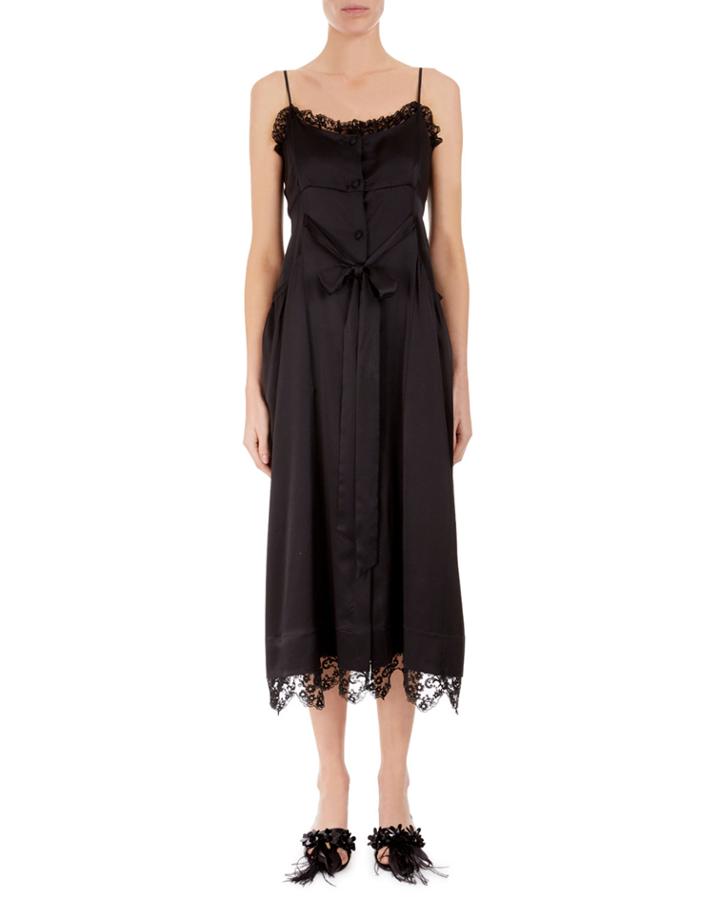 Lace-trim Tie-waist