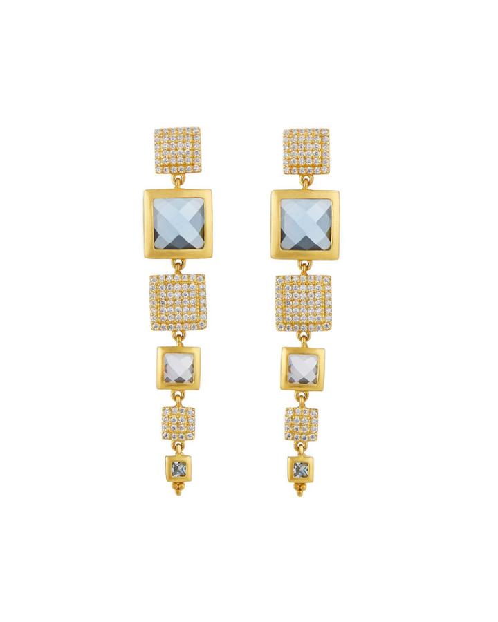 Ocean Azure Linear Drop Earrings