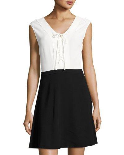 Sleeveless Fit & Flare Dress, Black