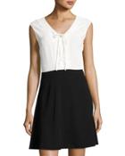 Sleeveless Fit & Flare Dress, Black