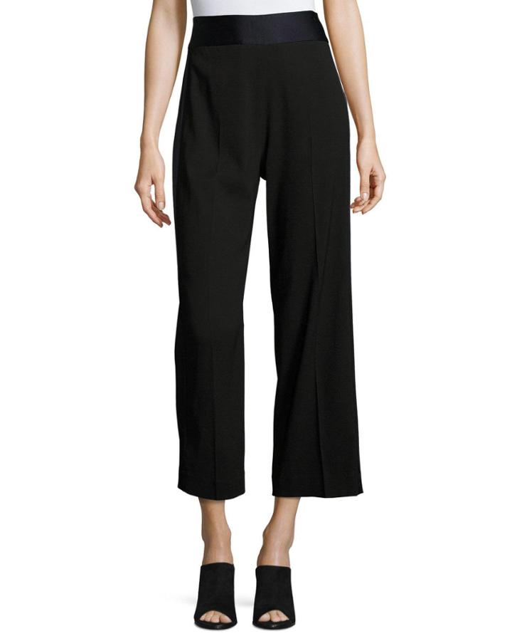 Satin-trim Cropped Tuxedo Pants