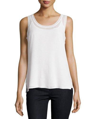 Woven Ribbed Tank,