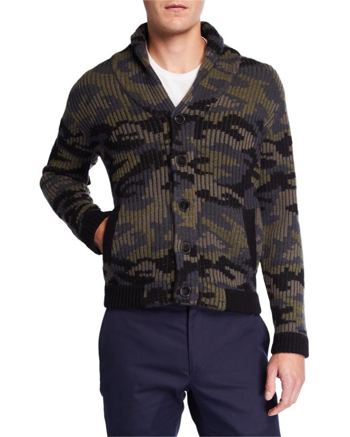 Men's Camo Cashmere Cardigan