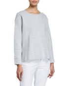 Stripe Organic Cotton/silk Round-neck