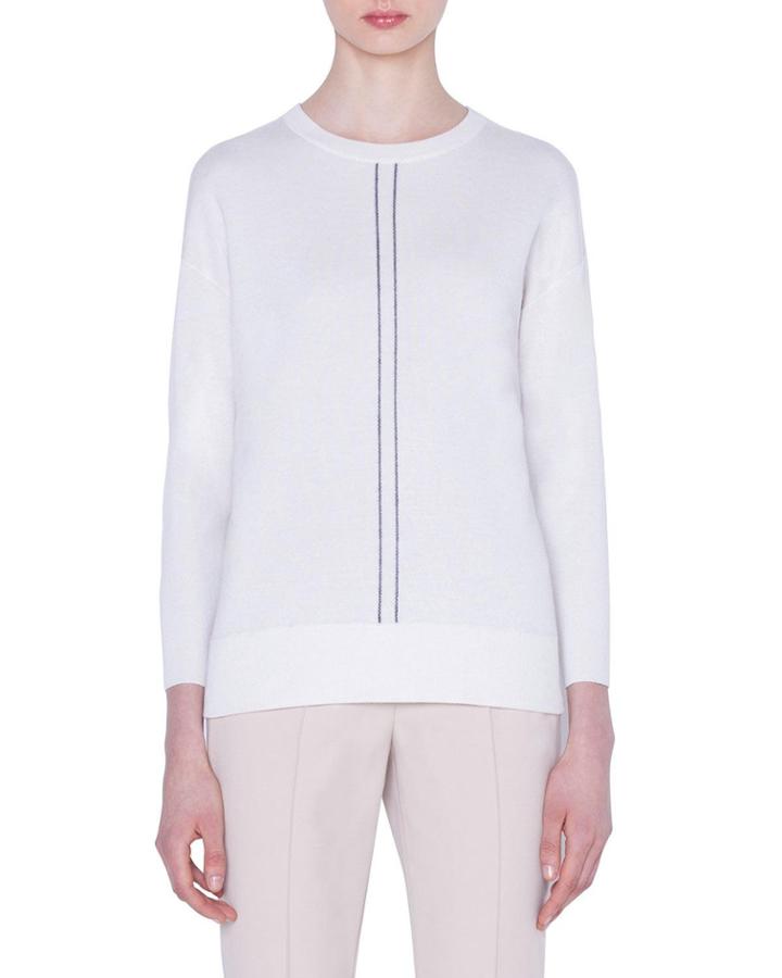 Cashmere/silk Striped-front