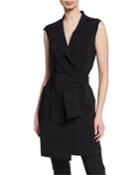 Hana Notched-collar Vest With Belt