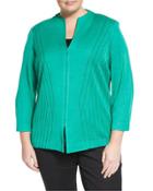 3/4-sleeve Zip-front Jacket, Jade,