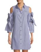Cold-shoulder Double-bow Sleeve