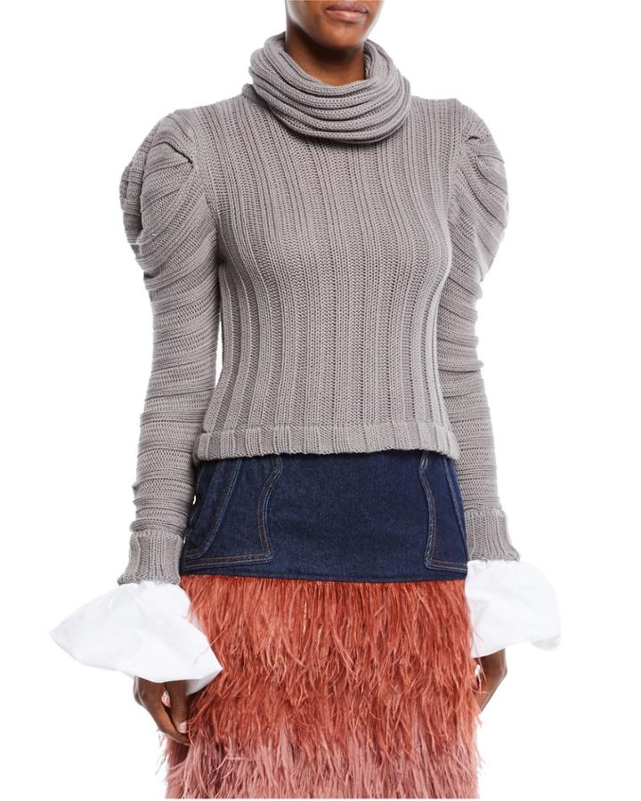 Countess Of Greystroke Ruffle Cotton Cuff Ribbed-knit