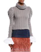 Countess Of Greystroke Ruffle Cotton Cuff Ribbed-knit
