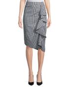 Cascading-ruffled Gingham