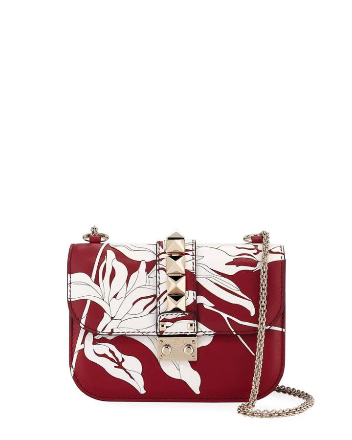 Floral-print Leather Rockstud