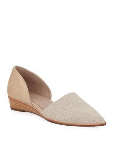 Cage Metallic Pointed-toe Demi-wedge Flats