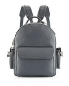 Phd Men's Calf Leather Backpack, Dark Gray