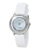 30mm Eco-drive Leather Watch, Mother-of-pearl