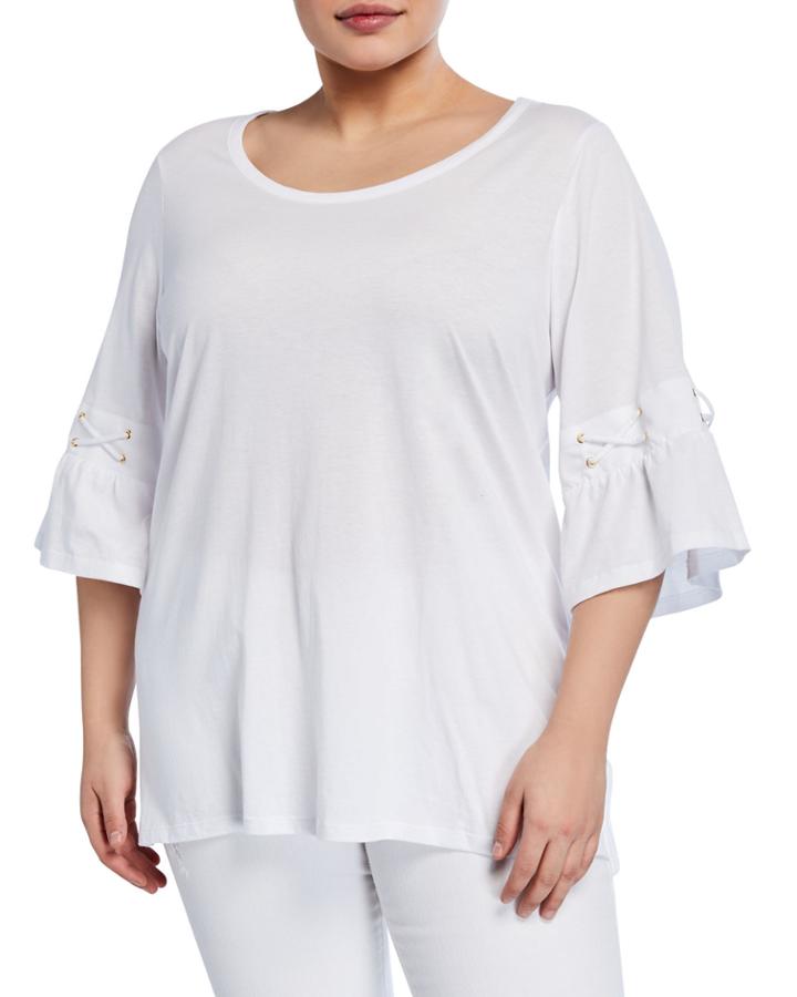 Pull Size Bell Sleeve Shirt W