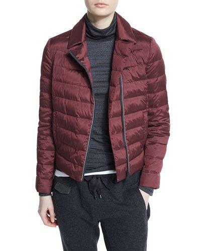 Asymmetric Zip-front Puffer Jacket