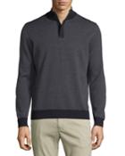 Dot Jacquard Half-zip Pullover