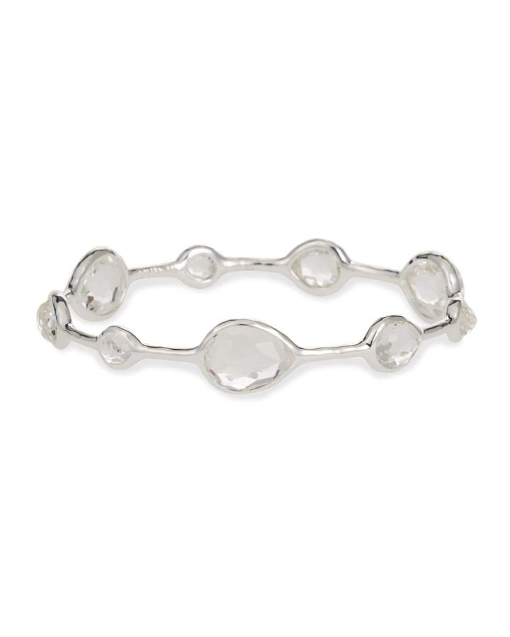Wonderland Teardrop Bangle In Clear Quartz