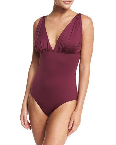 Draped-bodice One-piece