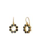 One-of-a-kind Pointelle 24k Blue Topaz Open Drop Earrings