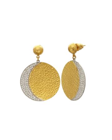 Mango Pave Diamond Crescent Drop Earrings