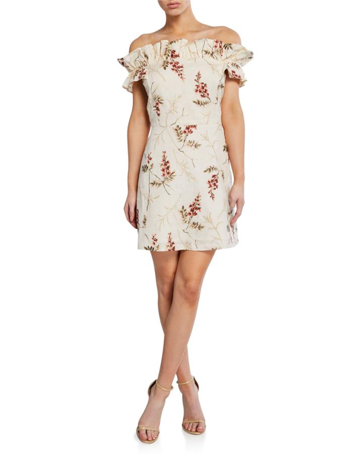 Ivie Off-shoulder Embellished Dress
