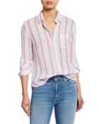 Reagan Striped Button-down Cotton