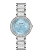 28mm Eco-drive Crystal Bezel Watch, Blue