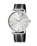 Men's Kolding Watch W/ Mesh Strap, Black/silvertone