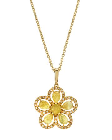 18k Margherita Daisy Diamond & Sapphire Necklace