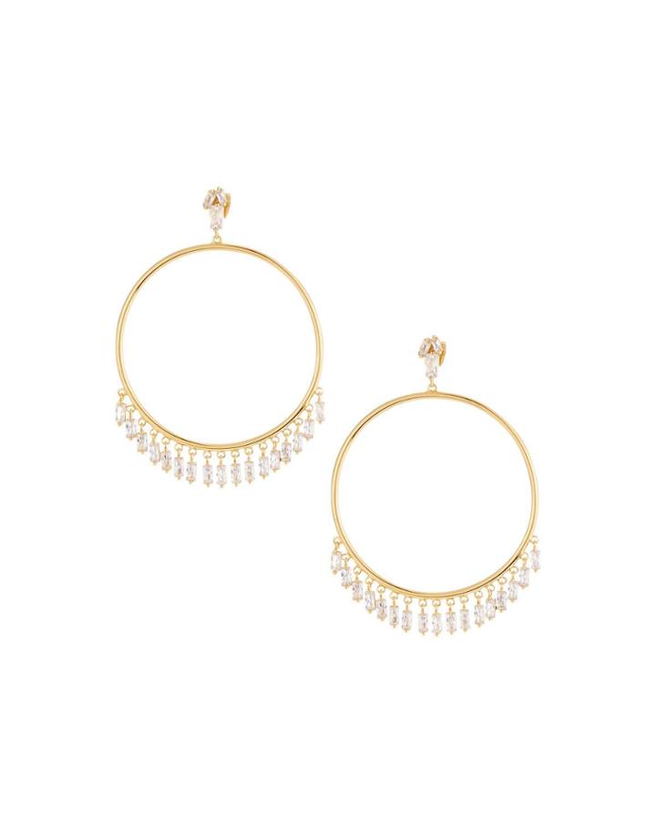 Amara Cubic Zirconia Drop Hoop Earrings