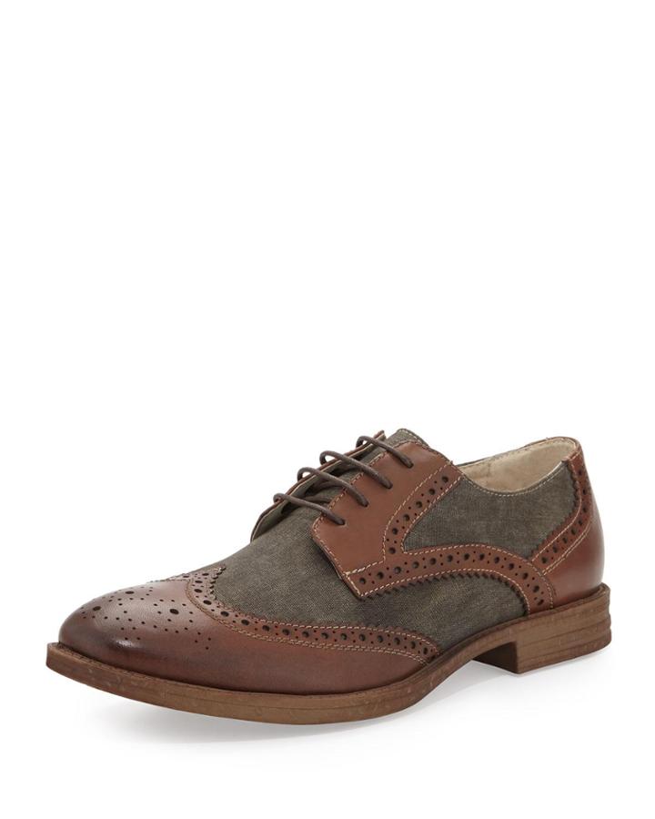 Robert Wayne Holt Fabric/leather Wingtip, Brown -
