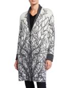 Branch-print Double Face Coat