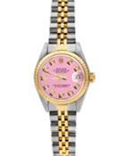 Pre-owned 26mm Oyster Perpetual Datejust Watch With 10 Diamonds, Pink