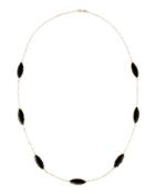 14k Muse Marquise Onyx Station Necklace