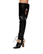 Equestrian Faux-fur Trim Over-the-knee Boot