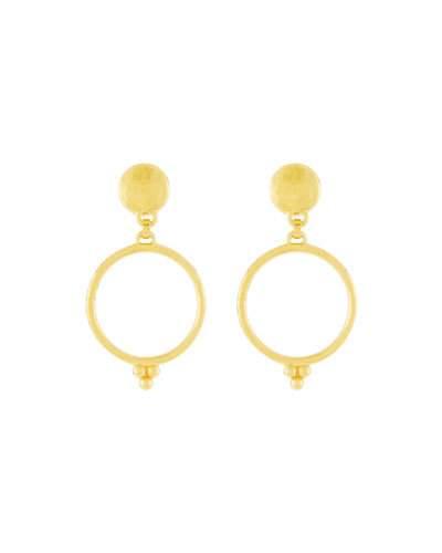 22k Open Hoop Drop Earrings