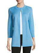 3/4-sleeve Embossed Knit Jacket,