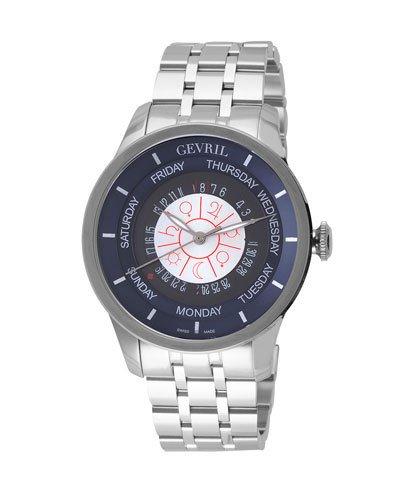 Columbus Circle Stainless Steel Blue Dial Automatic Watch