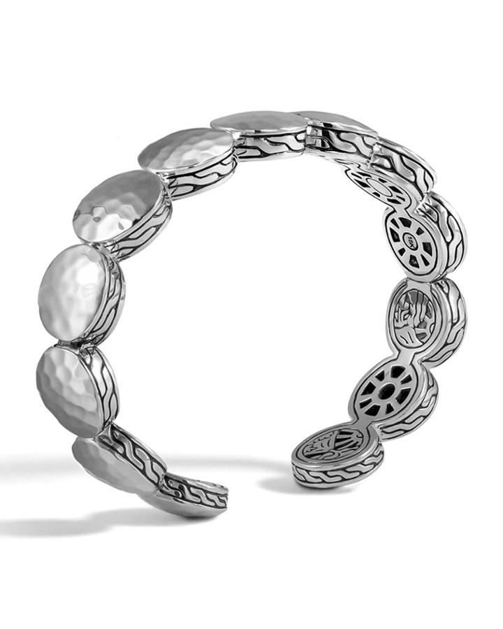 Dot Hammered Silver Flex Cuff,