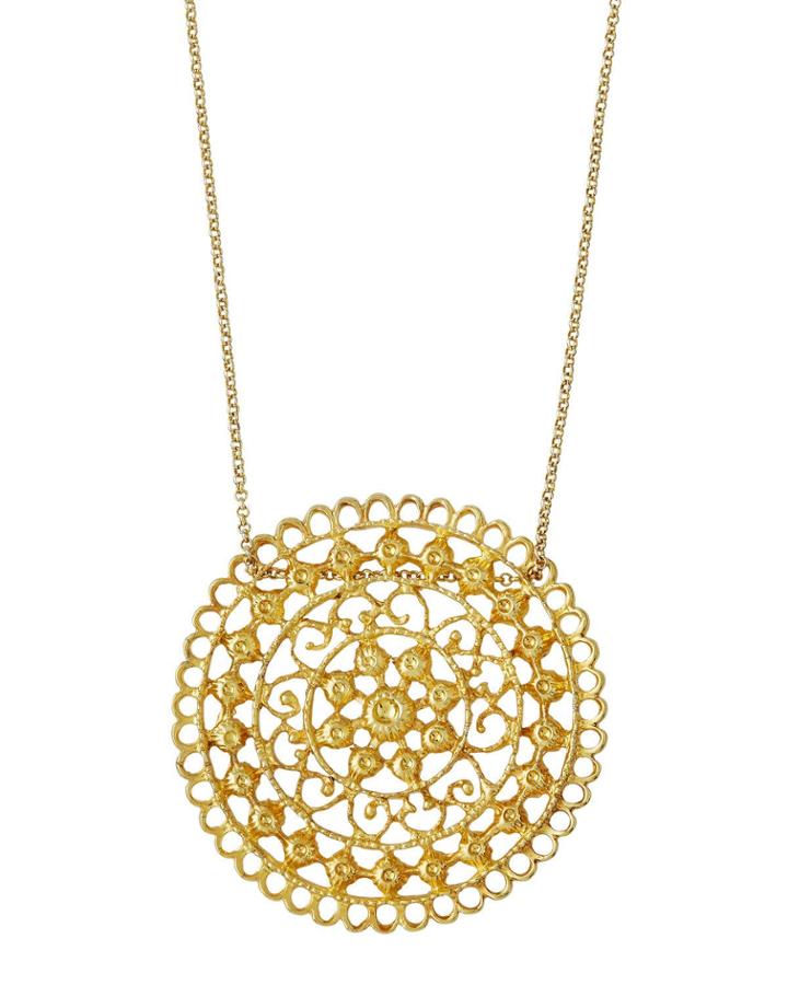 Zahrah Crescent Round Pendant Necklace