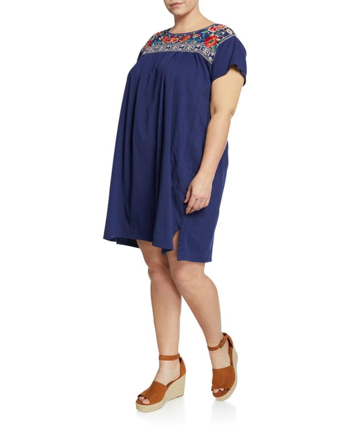 Plus Size Samira Pleated Peasant Tunic Dress