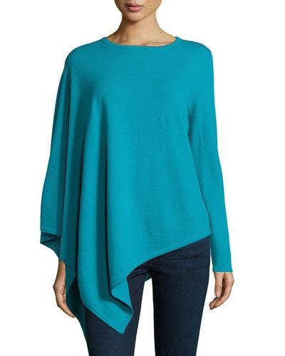One-sleeve Cashmere Asymmetric Poncho