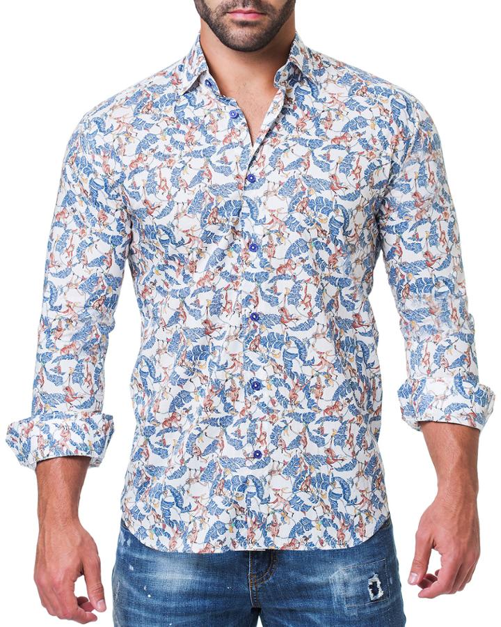 Men's Shaped-fit Fibonacci Monkey Print