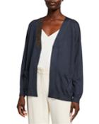 Sequin Flower Embroidered Cashmere/silk Cardigan