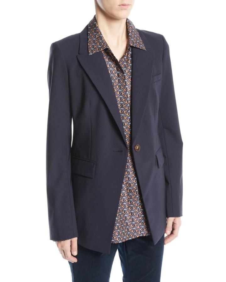 Heather Emerging Wool-stretch Jacket