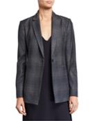 Soft Plaid Wool Blazer