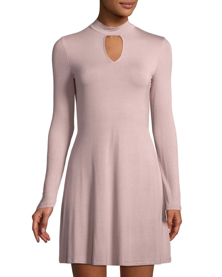 Choker-neck Flounce Dress