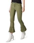 Ruffled-cuff Slim Leg Utility Pants